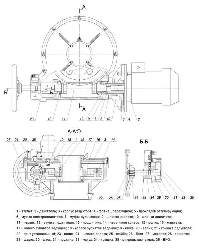 Чертеж задвижка с электроприводом